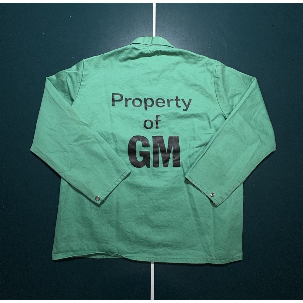 Vintage 60s Westex Property of GM FR Welding Jacket Made USA Large Gripper Snaps
